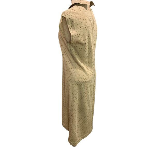 Large Kay Windsor Vintage 1970s Polyester Dress Micro Star Print Point Collar - Picture 5 of 9